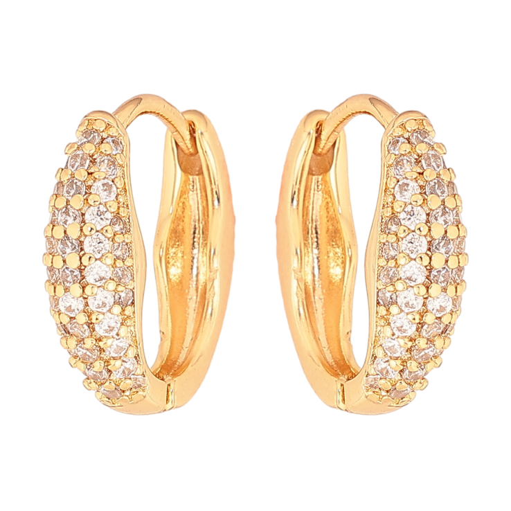 Серьги Xuping цвет Позолота 18К колечки "Инкрустация кристаллами" фото №21