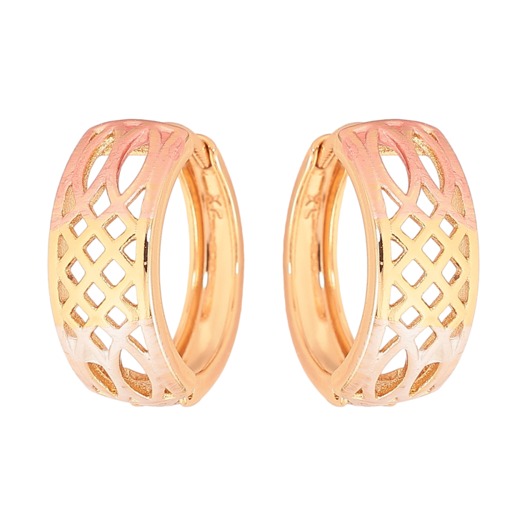 Серьги Xuping цвет Позолота 18К колечки "Узор с покраской эмалью" фото №19