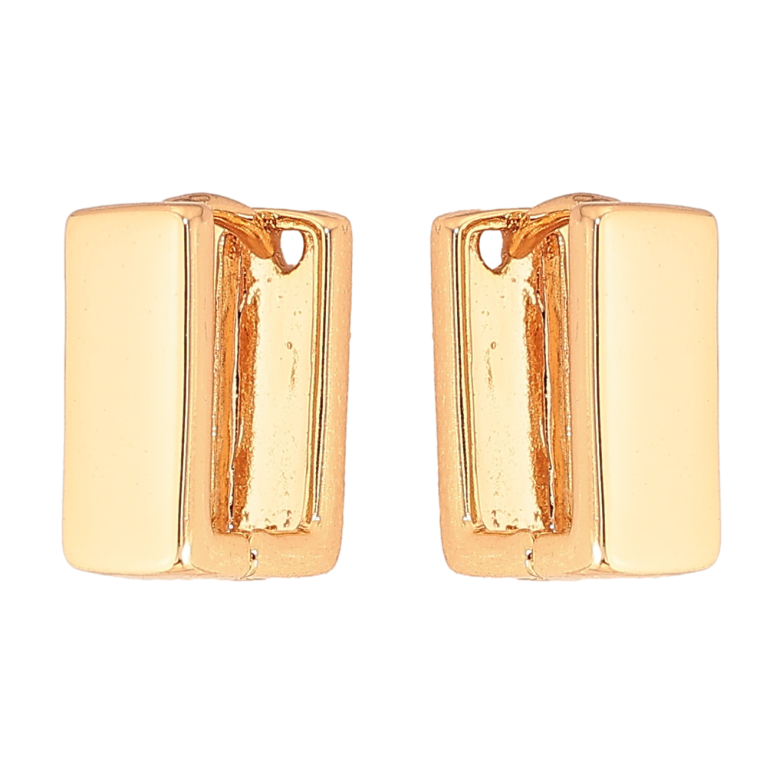 Серьги Xuping цвет Позолота 18К колечки "Прямоугольные" 9х11мм, шир. 5мм фото №1