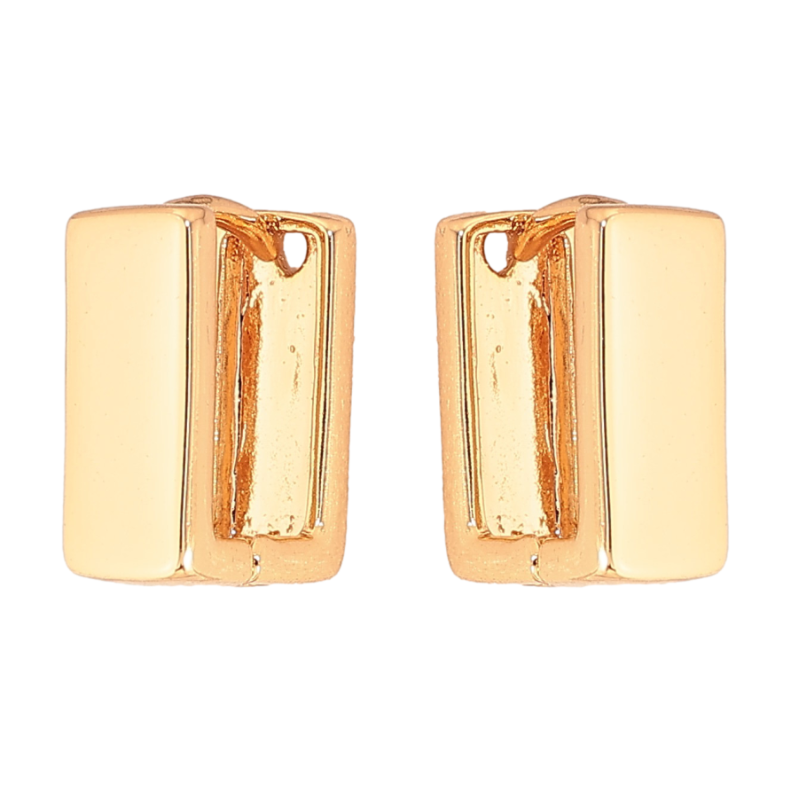 Серьги Xuping цвет Позолота 18К колечки "Прямоугольные" 9х11мм, шир. 5мм фото №1