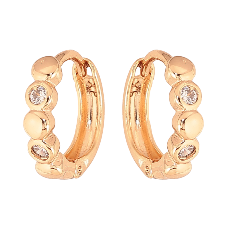 Сережки Xuping колір Позолота 18К колечка "Візерунок з кристалами" фото №11 Сережки Xuping колір Позолота 18К колечка "Візерунок з кристалами" фото №11