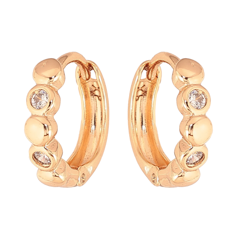 Сережки Xuping колір Позолота 18К колечка "Візерунок з кристалами" фото №16 Сережки Xuping колір Позолота 18К колечка "Візерунок з кристалами" фото №16