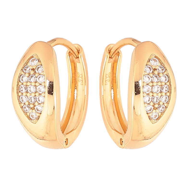 Сережки Xuping колір Позолота 18K колечка "Візерунок з кристалами" фото №23