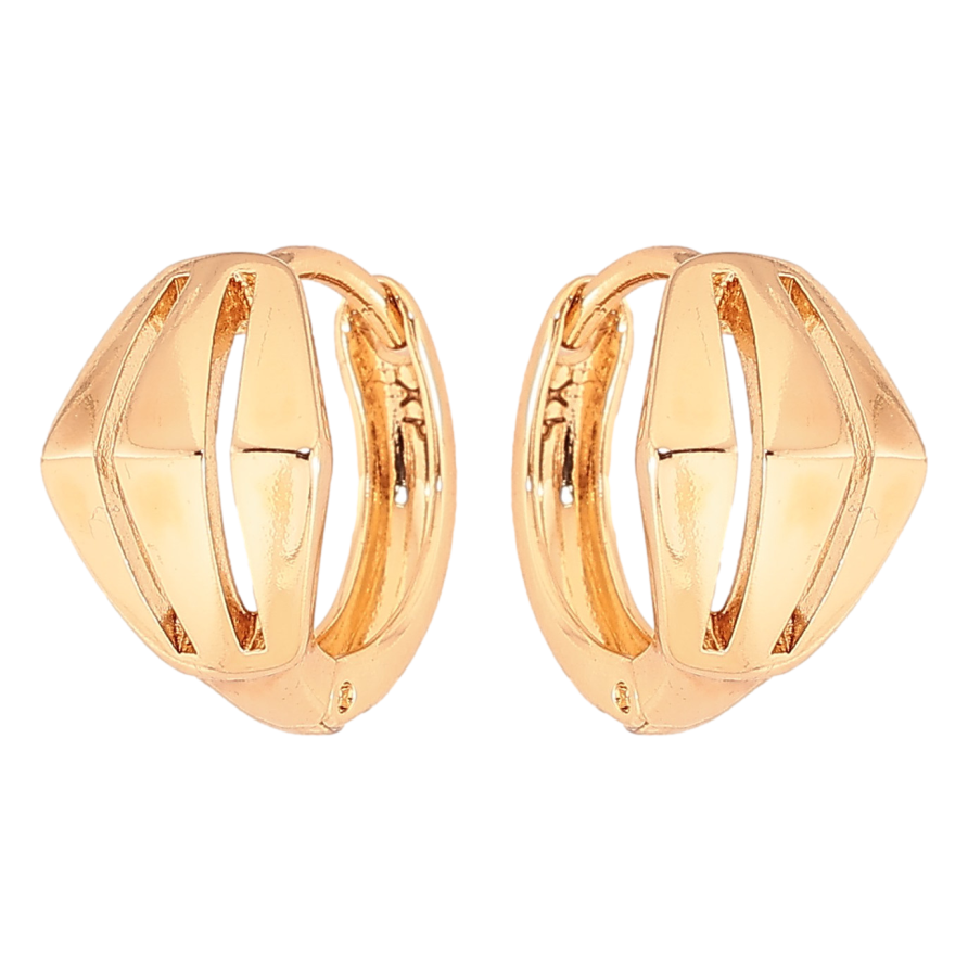 Серьги Xuping цвет Позолота 18К колечки "Декоративный узор" фото №1