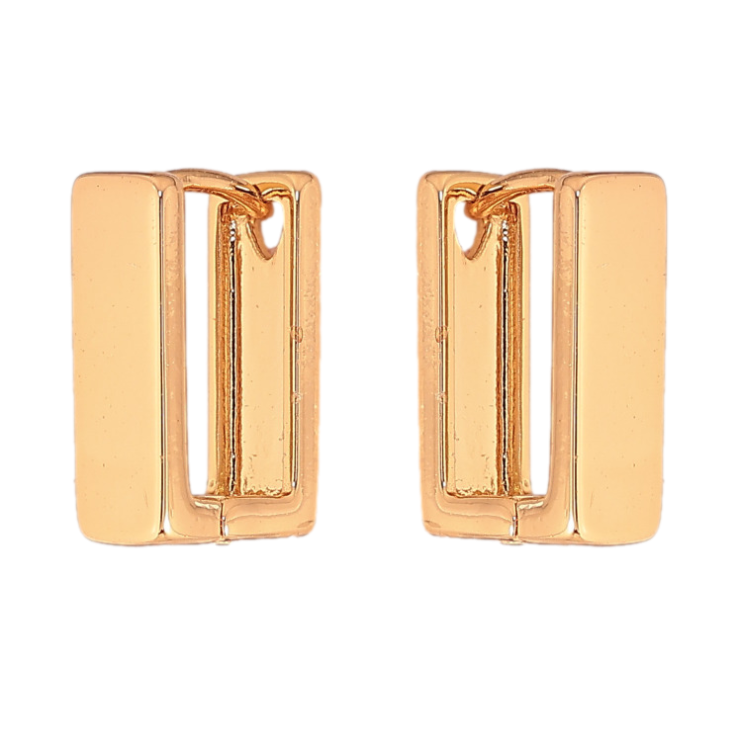 Серьги Xuping цвет Позолота 18К колечки "Прямоугольные" фото №17