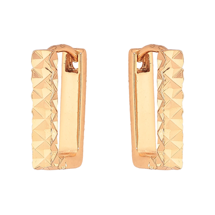 Сережки Xuping колір Позолота 18К колечка "Прямокутні з візерунком" фото №13