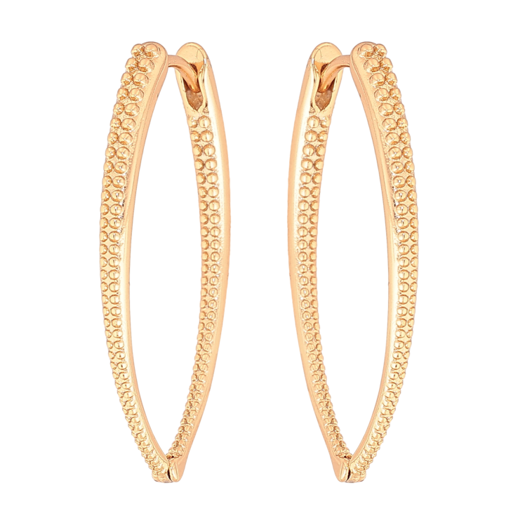 Сережки Xuping колір Позолота 18К колечка "Скоби з візерунком" фото №12 Сережки Xuping колір Позолота 18К колечка "Скоби з візерунком" фото №12