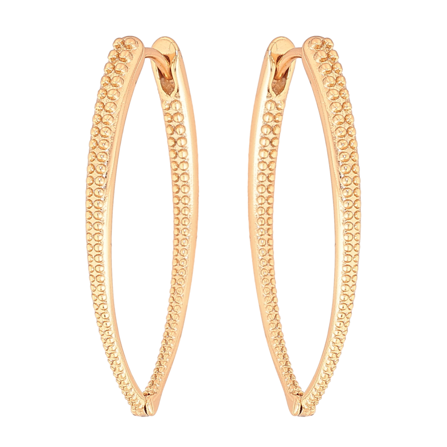 Сережки Xuping колір Позолота 18К колечка "Скоби з візерунком" фото №1