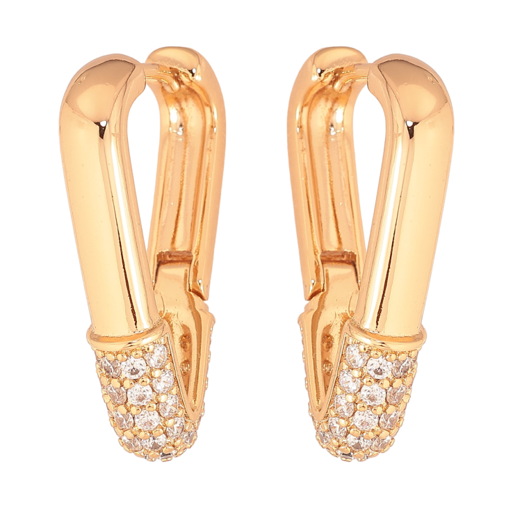 Сережки Xuping колір Позолота 18К колечка "Візерунок з кристалами" фото №17 Сережки Xuping колір Позолота 18К колечка "Візерунок з кристалами" фото №17