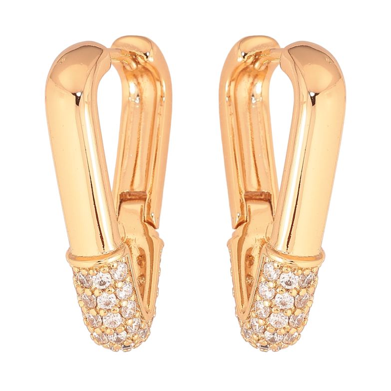 Сережки Xuping колір Позолота 18К колечка "Візерунок з кристалами" фото №11 Сережки Xuping колір Позолота 18К колечка "Візерунок з кристалами" фото №11