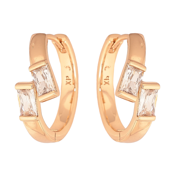 Сережки Xuping колір Позолота 18К колечка "Візерунок з кристалами" фото №15 Сережки Xuping колір Позолота 18К колечка "Візерунок з кристалами" фото №15