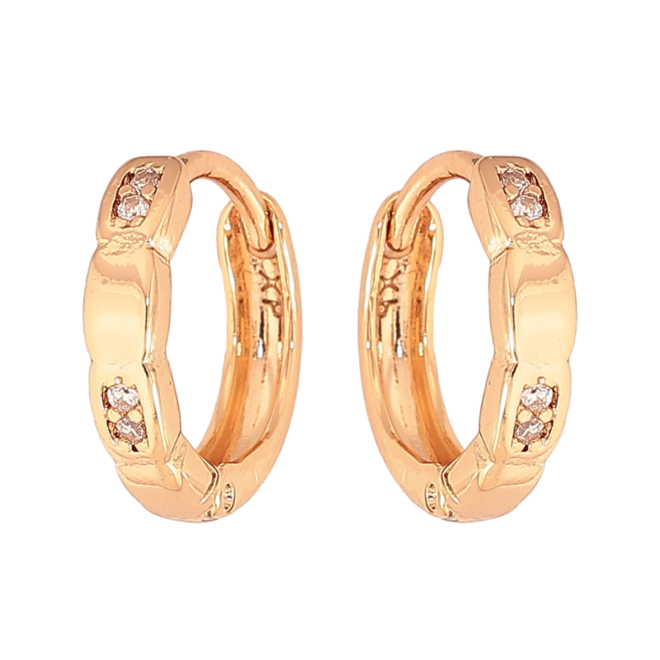 Сережки Xuping колір Позолота 18К колечка "Візерунок з кристалами" фото №14 Сережки Xuping колір Позолота 18К колечка "Візерунок з кристалами" фото №14