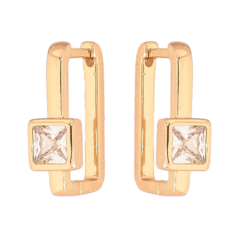 Сережки Xuping колір Позолота 18К колечка "Вставка кристал" фото №1 Сережки Xuping колір Позолота 18К колечка "Вставка кристал" фото №1