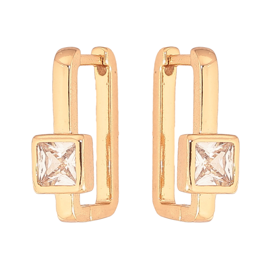 Серьги Xuping цвет Позолота 18К колечки "Вставка кристалл" фото №1 Серьги Xuping цвет Позолота 18К колечки "Вставка кристалл" фото №1