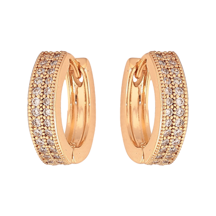 Сережки Xuping колір Позолота 18К колечка "Інкрустація кристалами" фото №6 Сережки Xuping колір Позолота 18К колечка "Інкрустація кристалами" фото №6