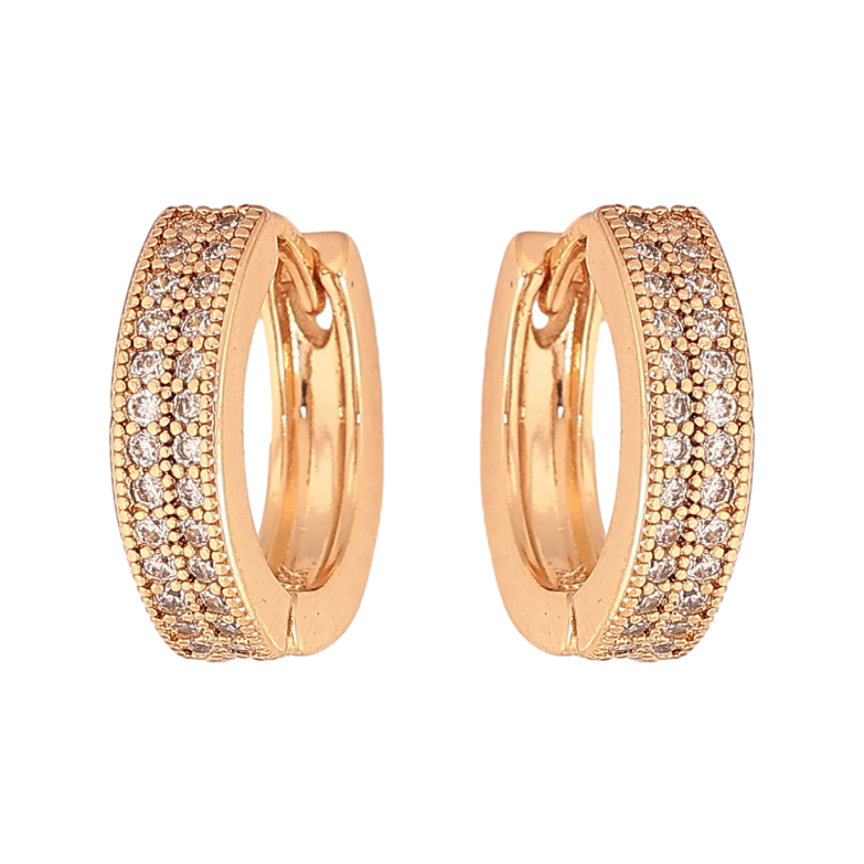 Серьги Xuping цвет Позолота 18К колечки "Инкрустация кристаллами" фото №1 Серьги Xuping цвет Позолота 18К колечки "Инкрустация кристаллами" фото №1