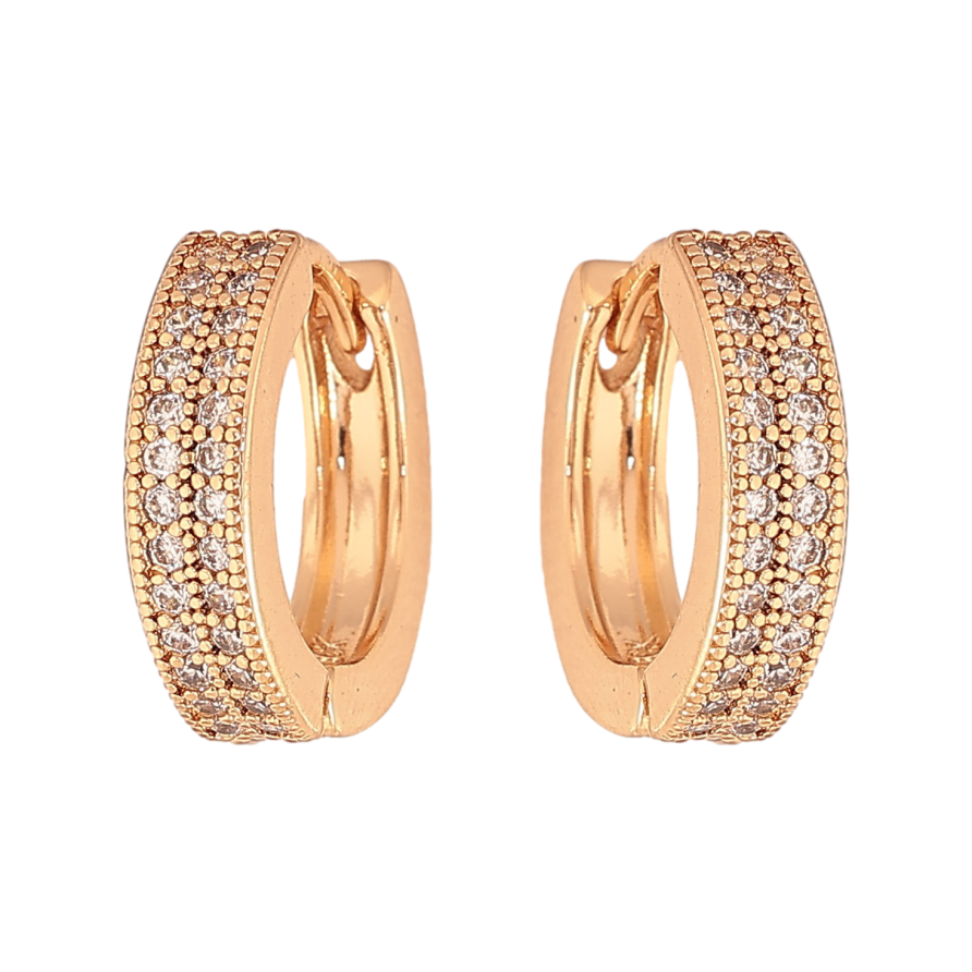 Серьги Xuping цвет Позолота 18К колечки "Инкрустация кристаллами" фото №1 Серьги Xuping цвет Позолота 18К колечки "Инкрустация кристаллами" фото №1