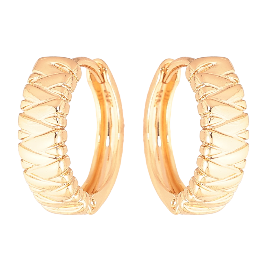 Сережки Xuping колір Позолота 18К колечка "Декоративний візерунок" фото №1