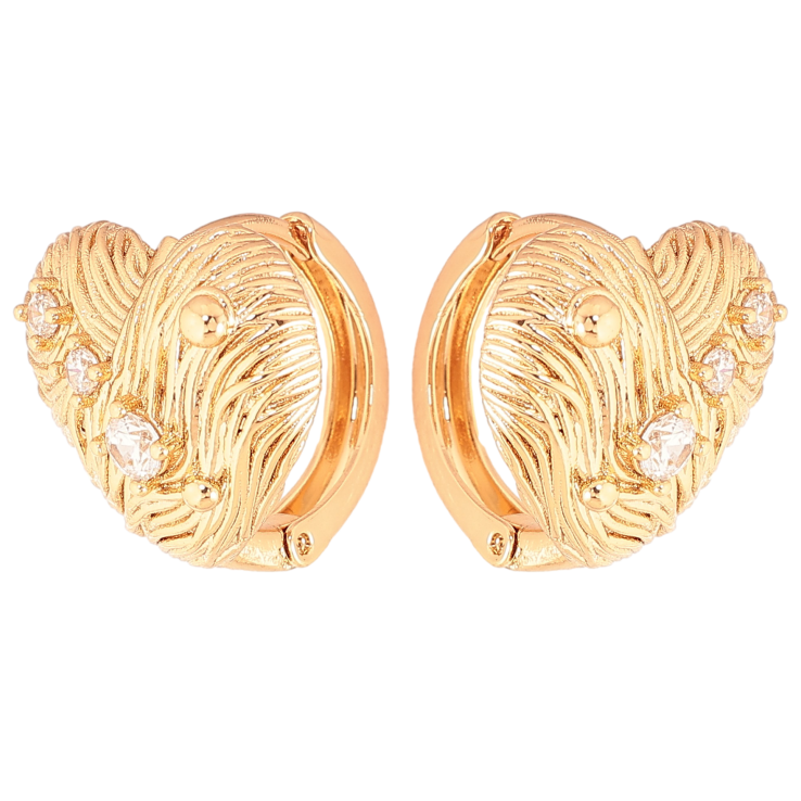 Сережки Xuping колір Позолота 18K колечка "Сердечка з кристалами" фото №8