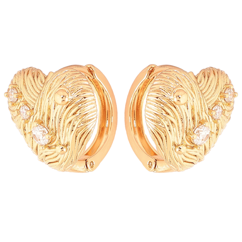 Серьги Xuping цвет Позолота 18K колечки "Сердечки с кристаллами"  фото №10