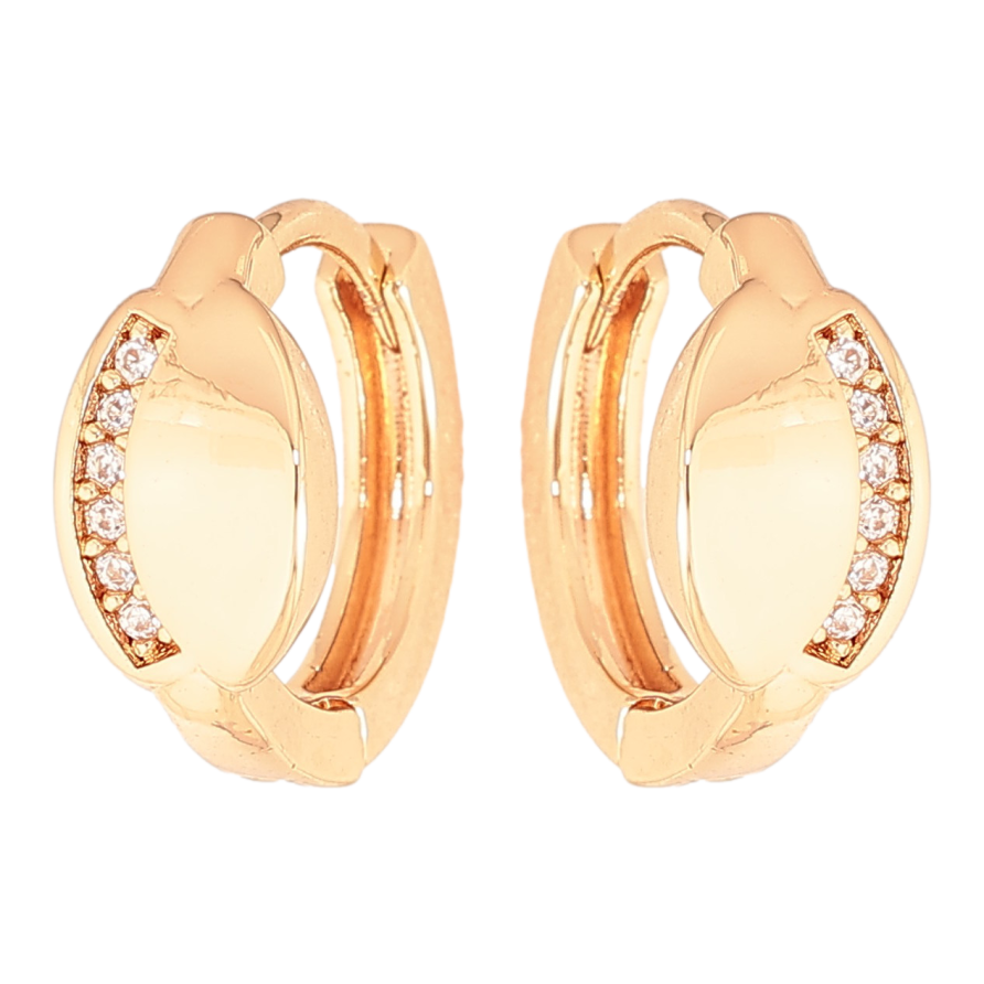 Сережки Xuping колір Позолота 18K колечка "Візерунок з кристалами" фото №1