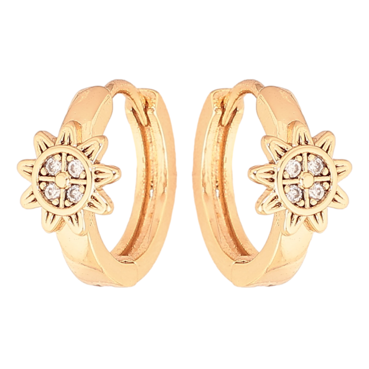 Сережки Xuping колір Позолота 18K колечка "Візерунок з кристалами" фото №22