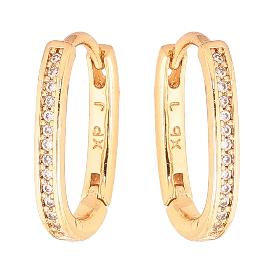 Серьги Xuping цвет Позолота 18K колечки "Дорожки кристаллов" фото №1 Серьги Xuping цвет Позолота 18K колечки "Дорожки кристаллов" фото №1