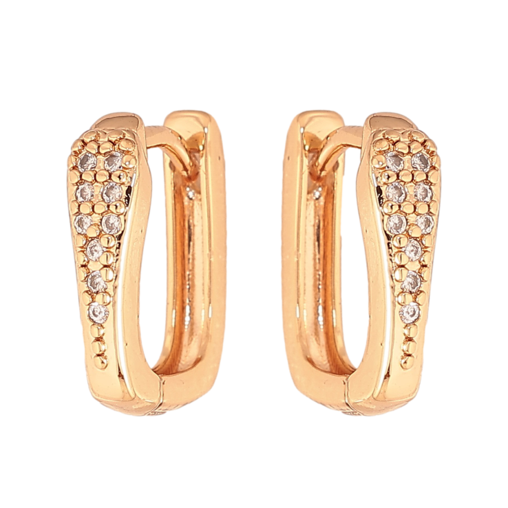 Сережки Xuping колір Позолота 18К колечка "Візерунок з кристалами" фото №21 Сережки Xuping колір Позолота 18К колечка "Візерунок з кристалами" фото №21