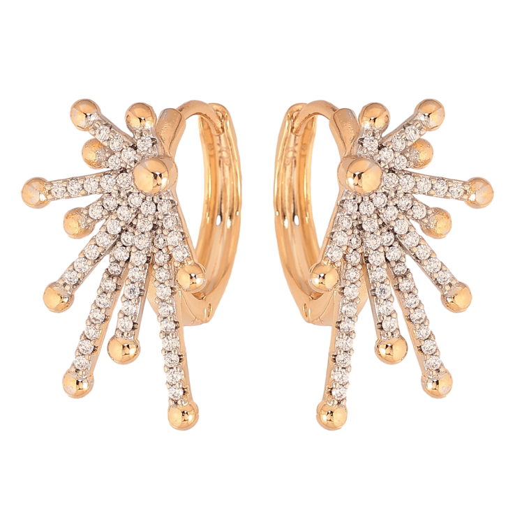 Сережки Xuping колір Позолота 18К+Родій колечка "Інкрустація кристалами" фото №7 Сережки Xuping колір Позолота 18К+Родій колечка "Інкрустація кристалами" фото №7