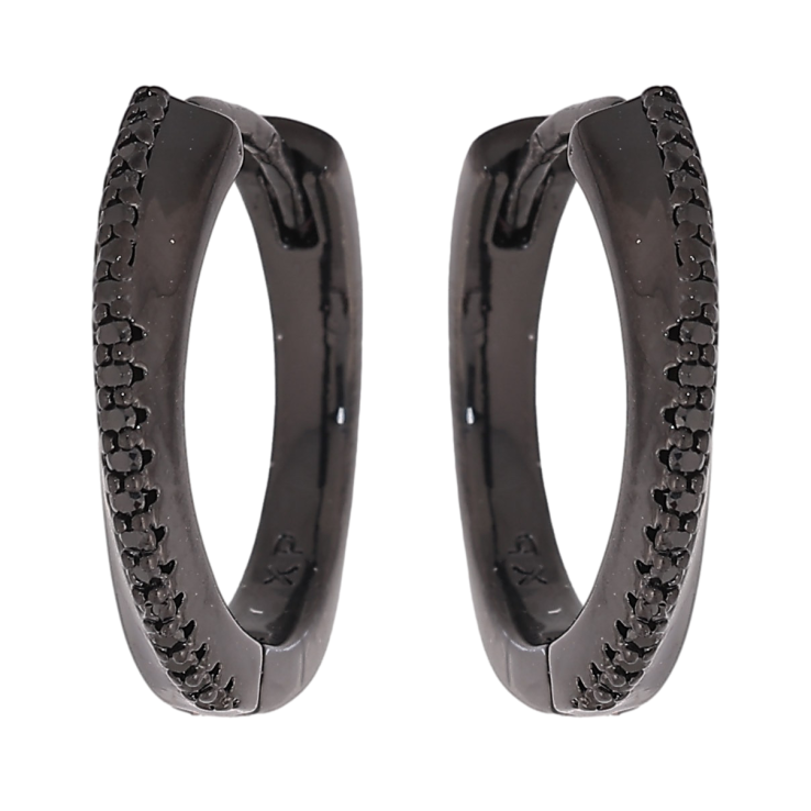 Сережки Xuping колір Позолота Black (чорне золото) колечка "Візерунок з чорними кристалами" фото №4 Сережки Xuping колір Позолота Black (чорне золото) колечка "Візерунок з чорними кристалами" фото №4