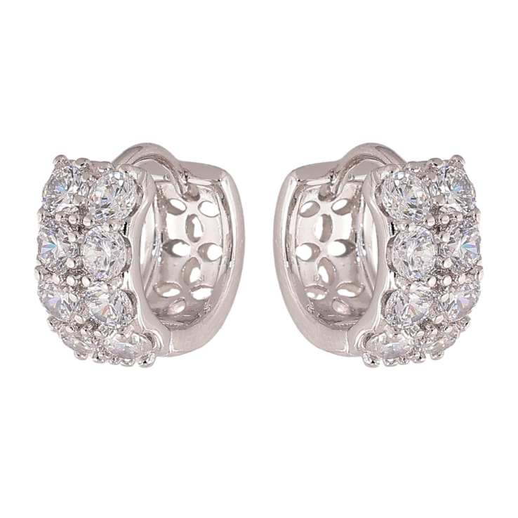 Сережки Xuping колір Родій колечка "Інкрустація кристалами" фото №8