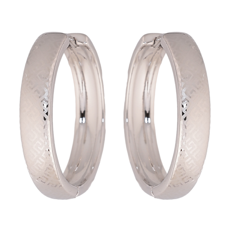 Сережки Xuping колір Родій колечка "Класика з напиленням, шир. 5мм" ø 25мм фото №16 Сережки Xuping колір Родій колечка "Класика з напиленням, шир. 5мм" ø 25мм фото №16