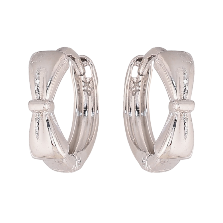 Сережки Xuping колір Родій колечка "Банти" фото №8