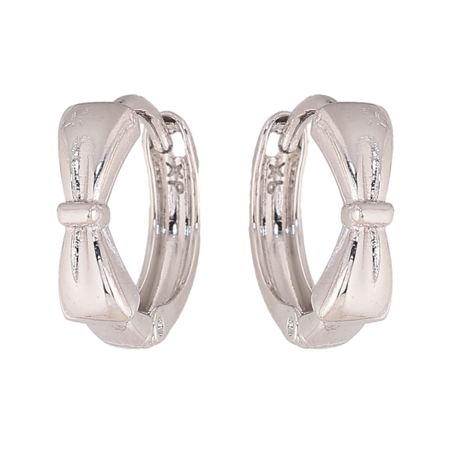 Серьги Xuping цвет Родий колечки "Банты" фото №1