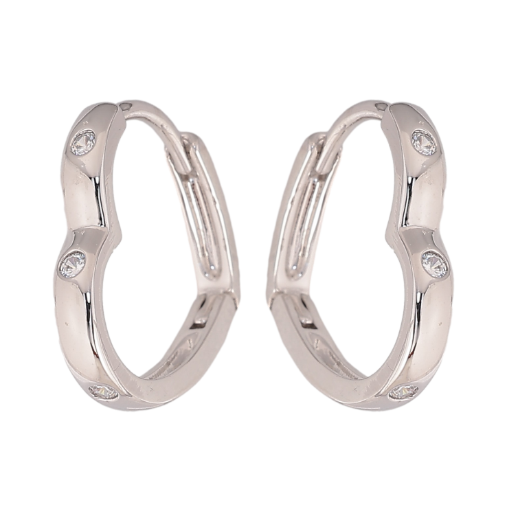 Сережки Xuping колір Родій колечка "Сердечка" фото №3 Сережки Xuping колір Родій колечка "Сердечка" фото №3