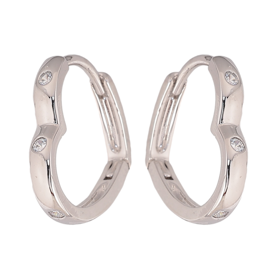 Сережки Xuping колір Родій колечка "Сердечка" фото №1