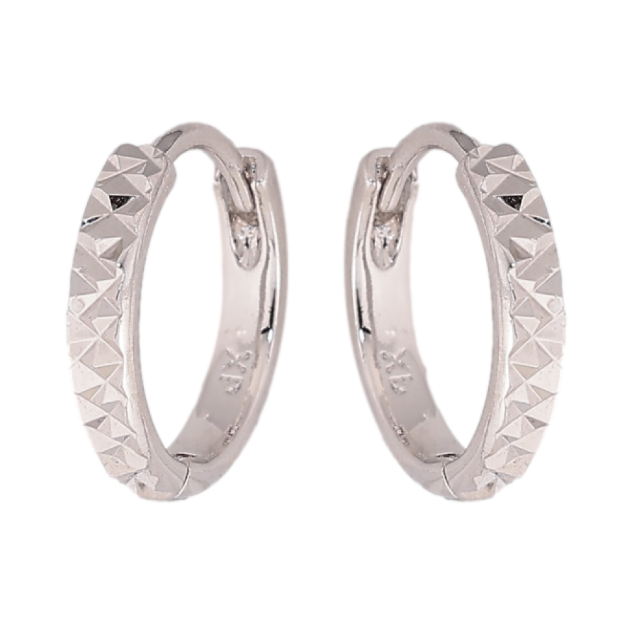 Сережки Xuping колір Родій колечка "Декоративний візерунок" фото №1