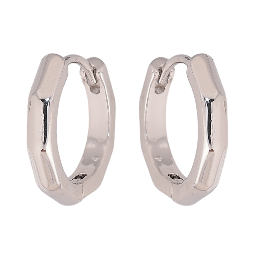 Сережки Xuping колір Родій колечка "Декоративний візерунок" фото №1