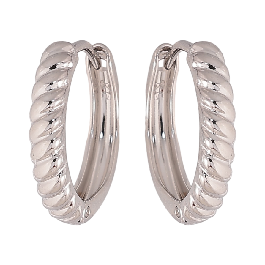 Сережки Xuping колір Родій колечка "Декоративний візерунок" фото №1