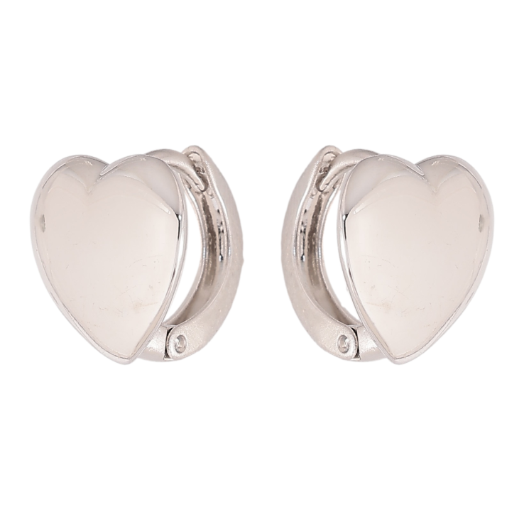 Серьги Xuping цвет Родий колечки "Сердечки" фото №2