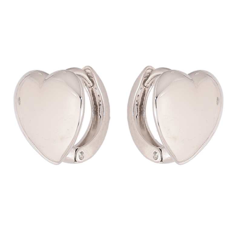 Серьги Xuping цвет Родий колечки "Сердечки" фото №1