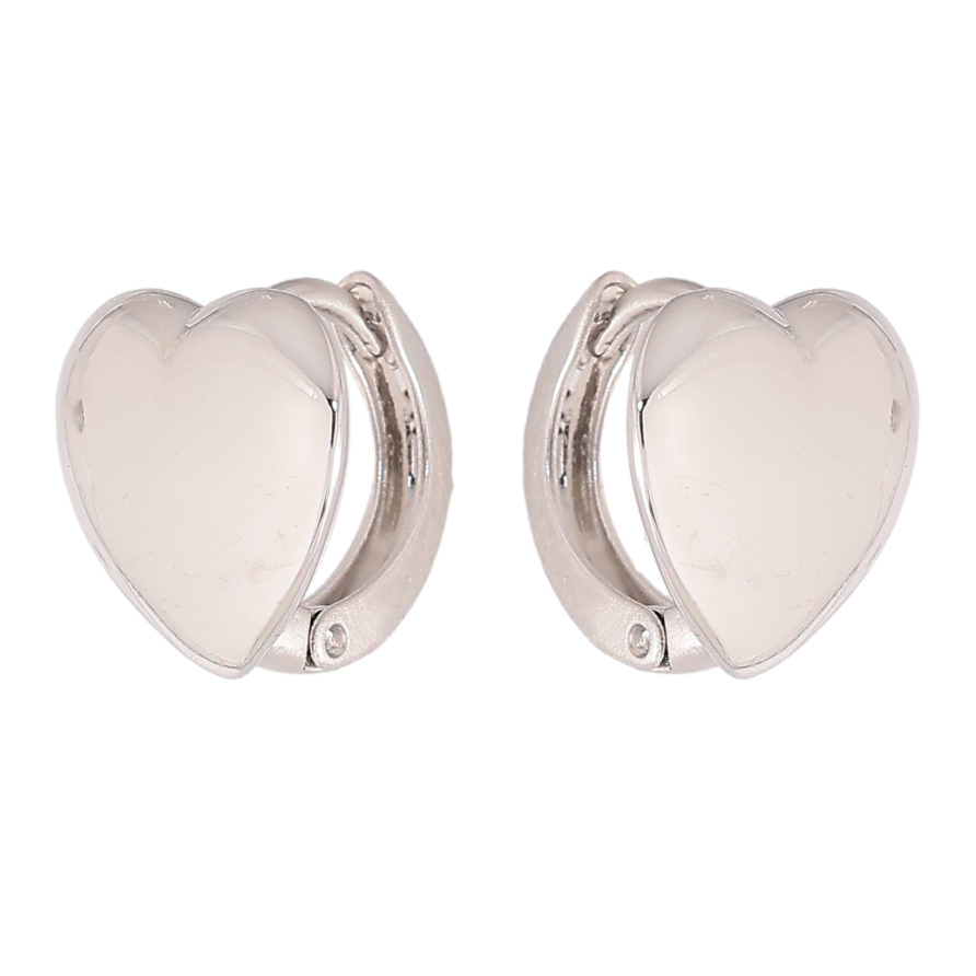 Серьги Xuping цвет Родий колечки "Сердечки" фото №1