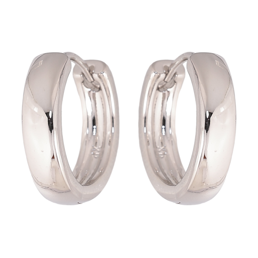 Сережки Xuping колір Родій колечка "Класика, шир. 4мм" ø 18мм фото №1