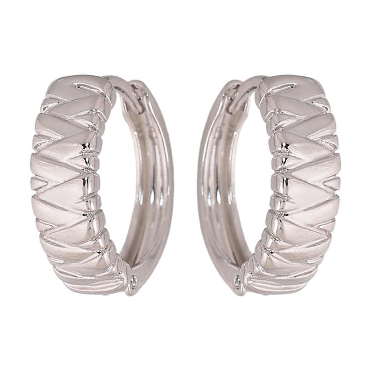 Серьги Xuping цвет Родий колечки "Декоративный узор" фото №2