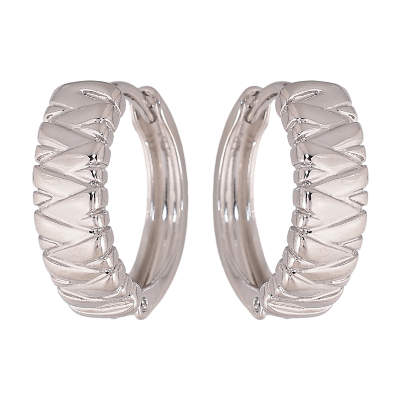 Сережки Xuping колір Родій колечка "Декоративний візерунок" фото №1