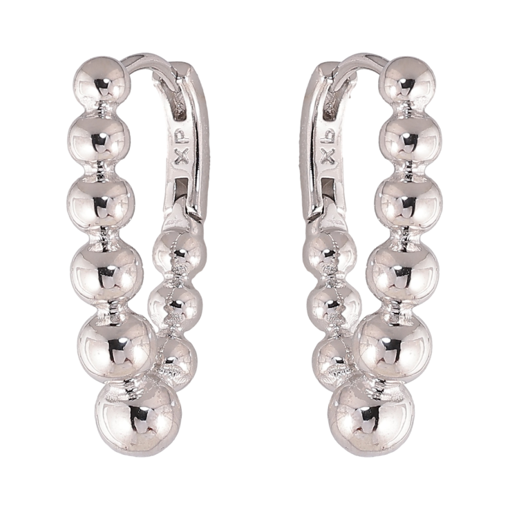 Сережки Xuping колір Родій колечка "Декоративний візерунок" фото №6