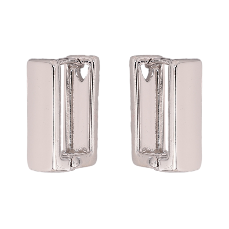 Серьги Xuping цвет Родий колечки "Прямоугольные" фото №6 Серьги Xuping цвет Родий колечки "Прямоугольные" фото №6