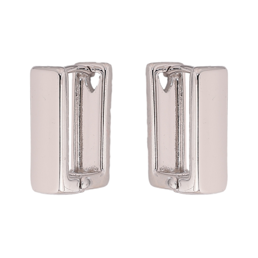 Серьги Xuping цвет Родий колечки "Прямоугольные" фото №1