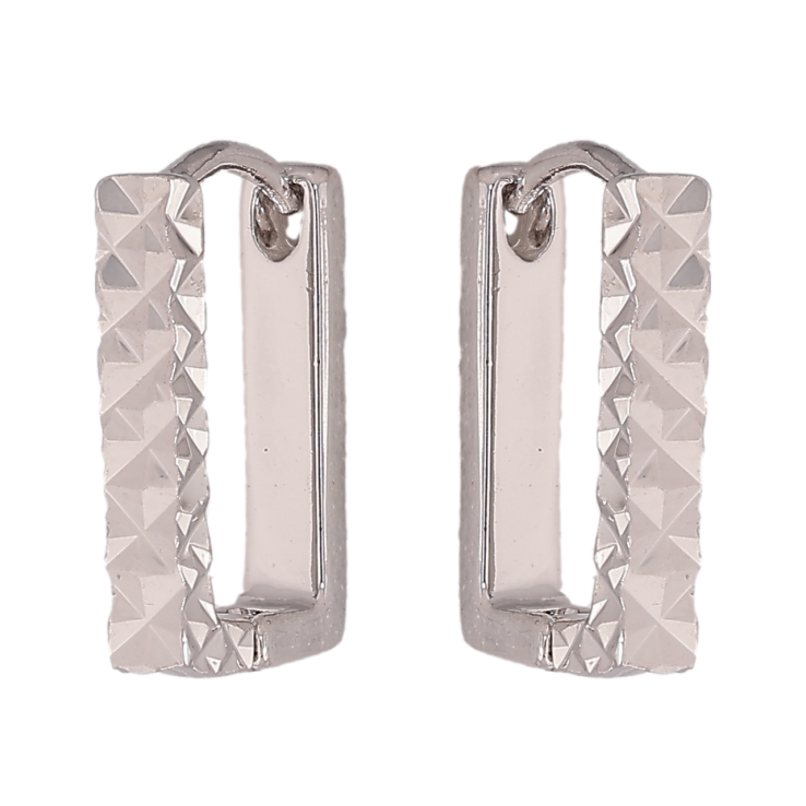 Сережки Xuping колір Родій колечка "Прямокутники з візерунком" фото №6