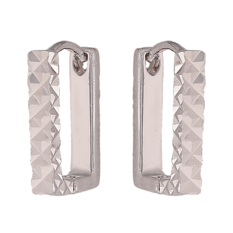 Сережки Xuping колір Родій колечка "Прямокутники з візерунком" фото №1